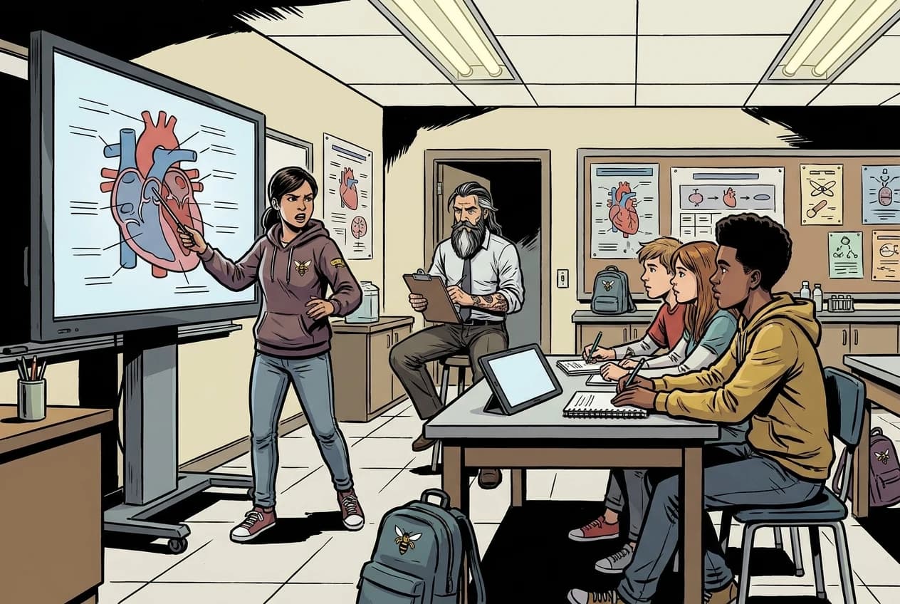 Drawing, panel 35: HOSA competitive event.