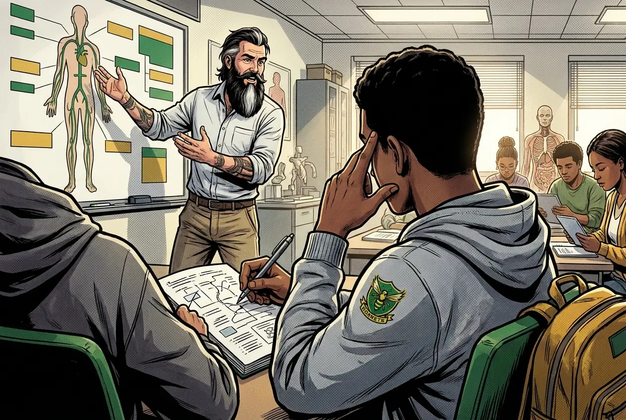 Comic panel 66: Treatment recommendation draft. Recommending an actual intervention, defended with evidence from multiple units, with the uncertainty stated.