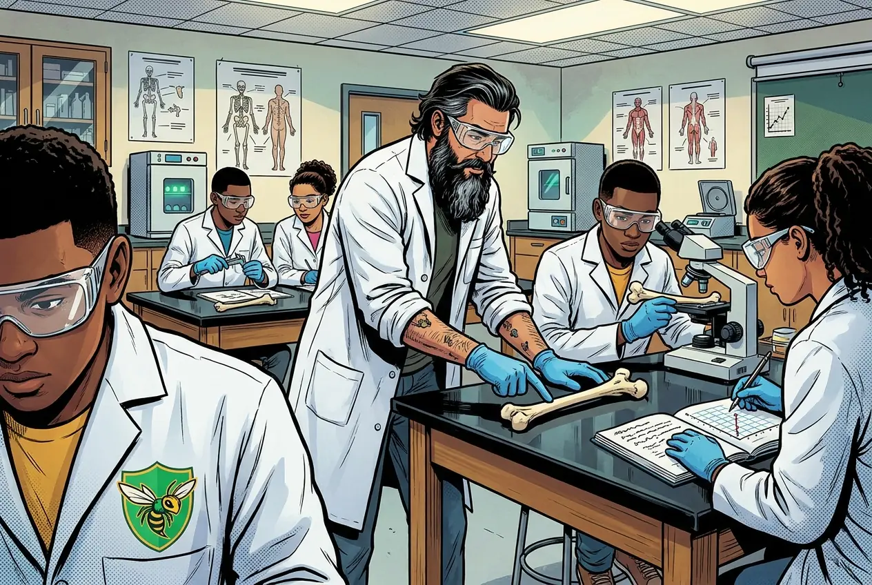 Drawing, panel 19: Fracture analysis lab.