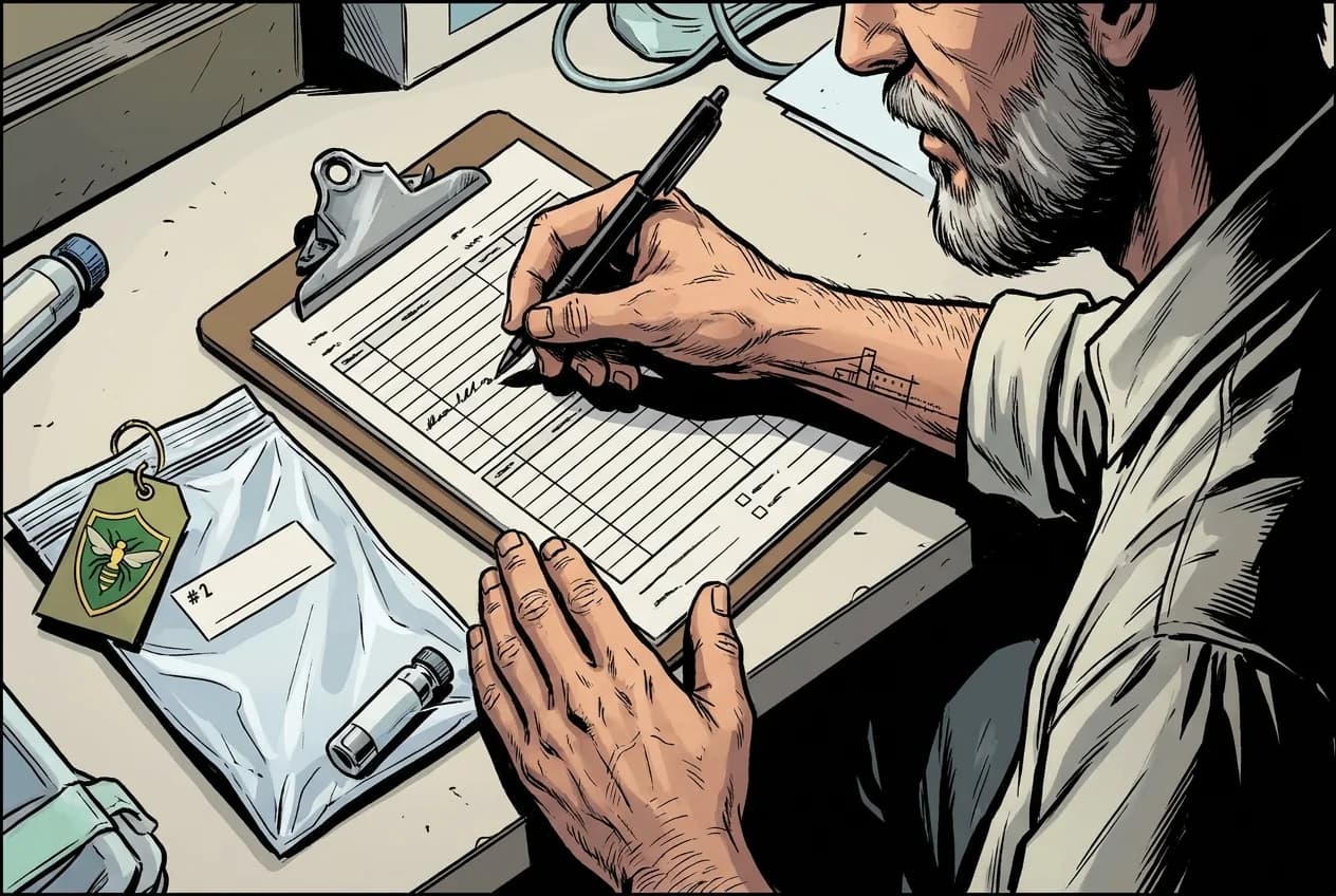 Drawing, panel 13: Documentation and custody.