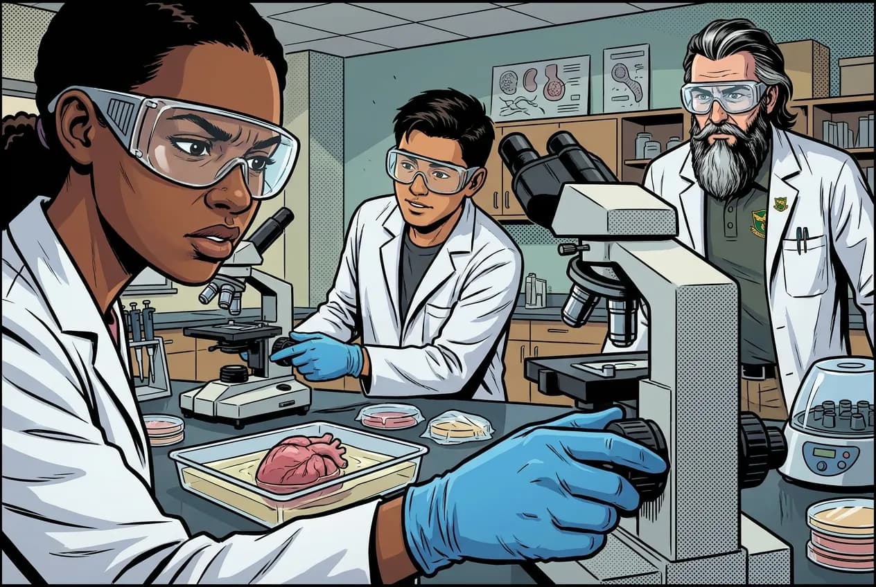 Drawing, panel 24: Tissue and heart lab.