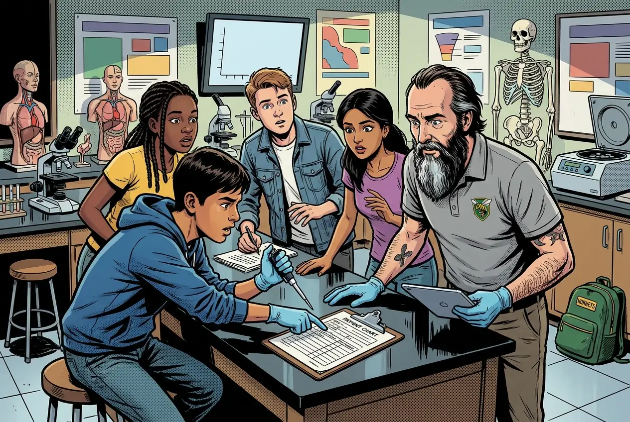 Drawing, panel 53: Clinical diagnosis team project.