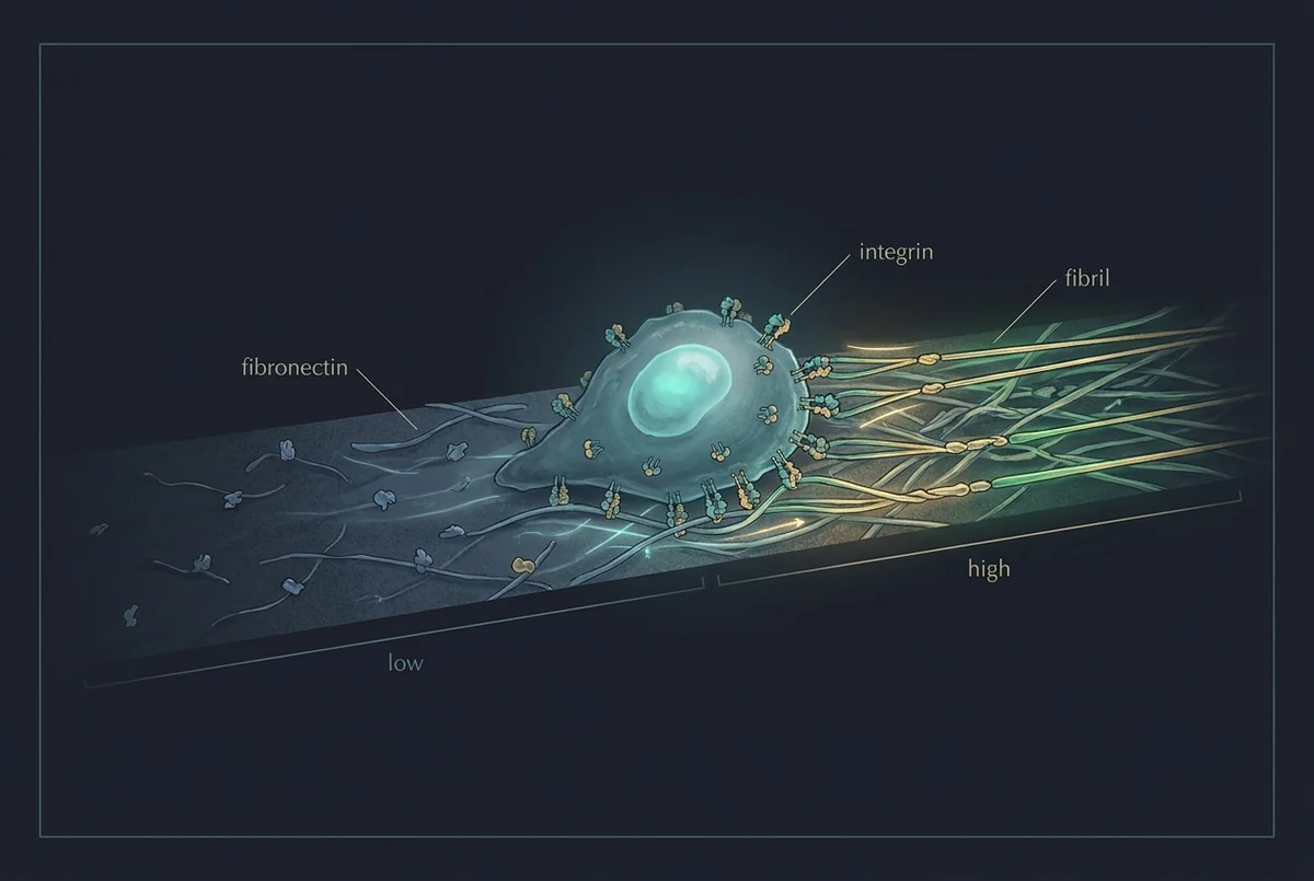 Labeled illustration: fibronectin
