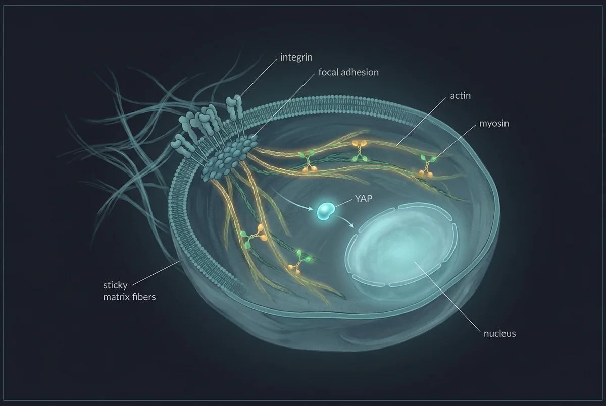 Labeled illustration: integrin