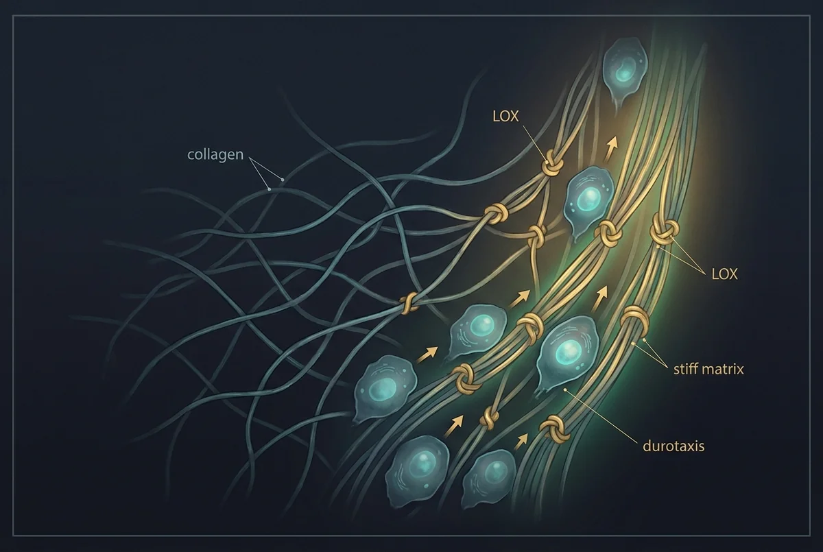 Labeled illustration: durotaxis