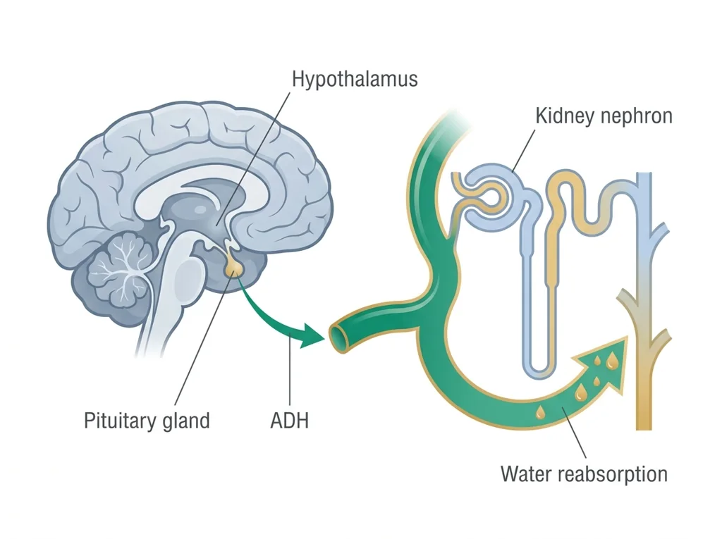 Labeled illustration: ADH