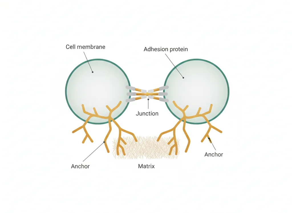 Labeled illustration: adhesion