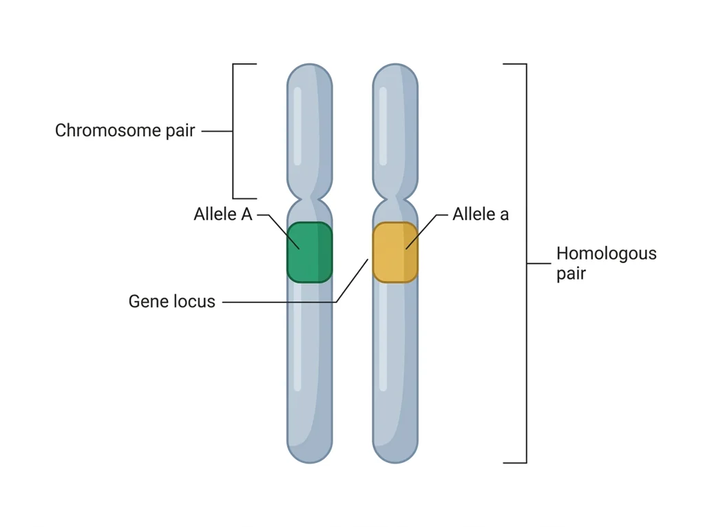 Labeled illustration: allele