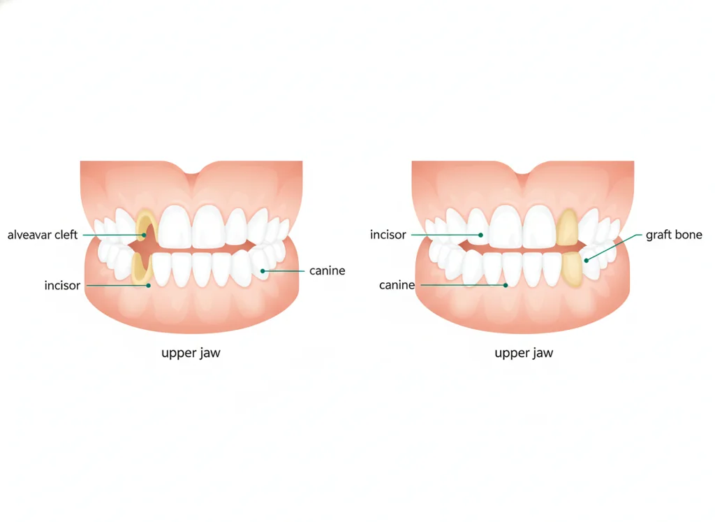 Labeled illustration: alveolar bone graft (ABG)