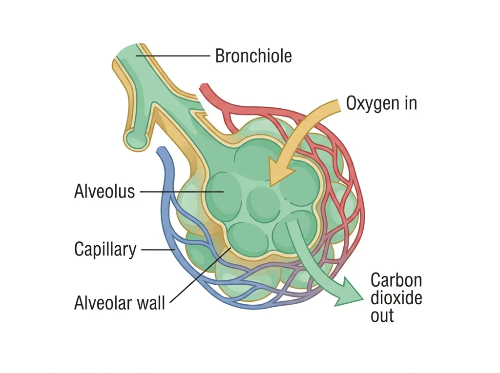 Labeled illustration: alveolus
