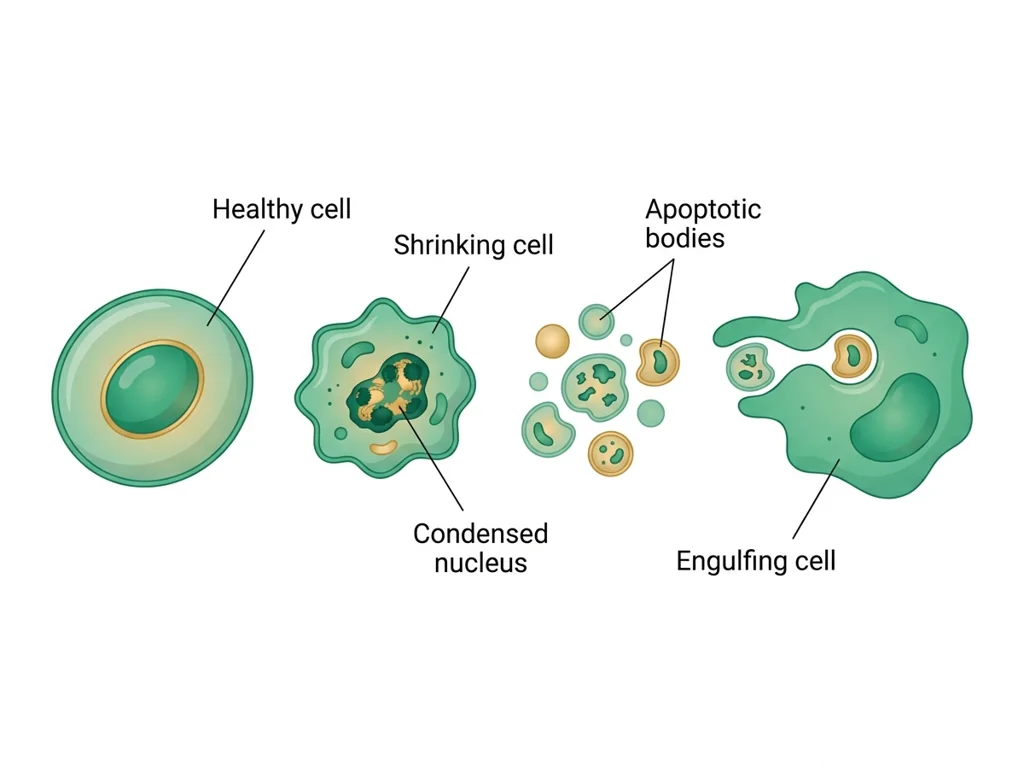 Labeled illustration: apoptosis