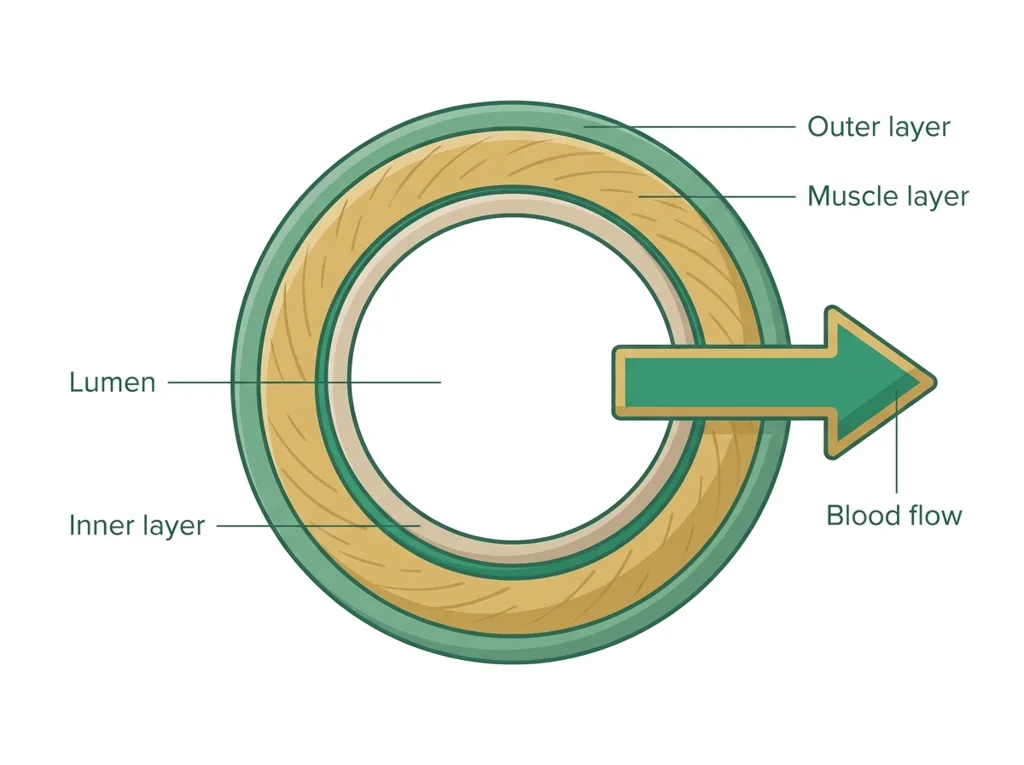 Labeled illustration: artery