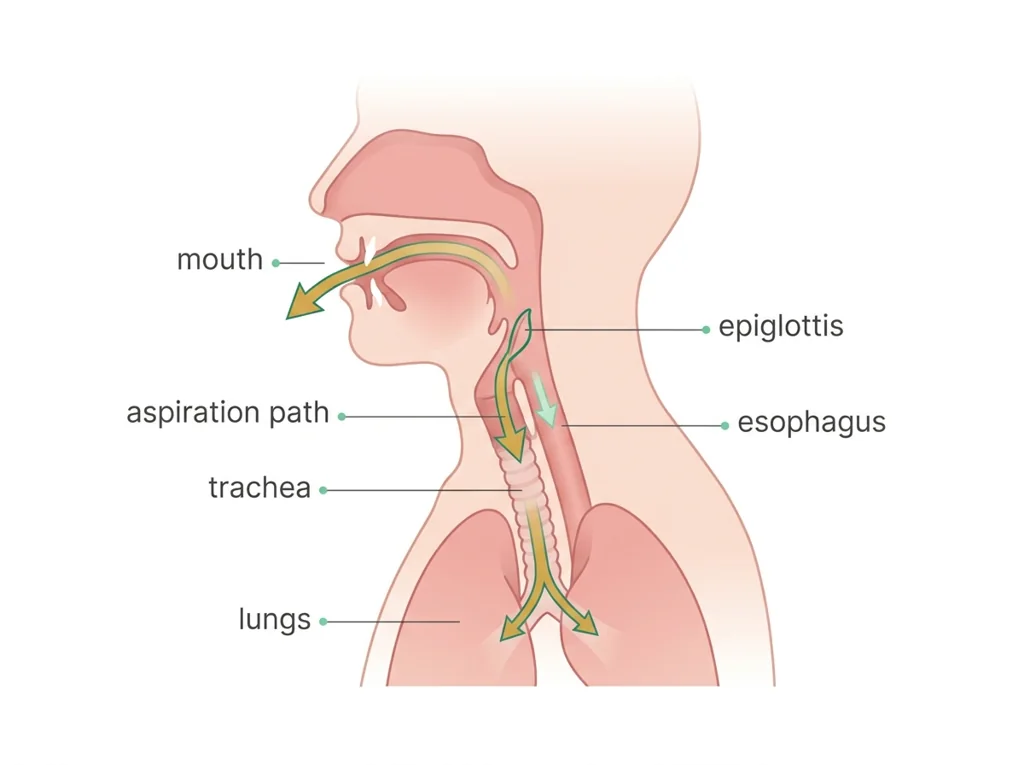 Labeled illustration: aspiration