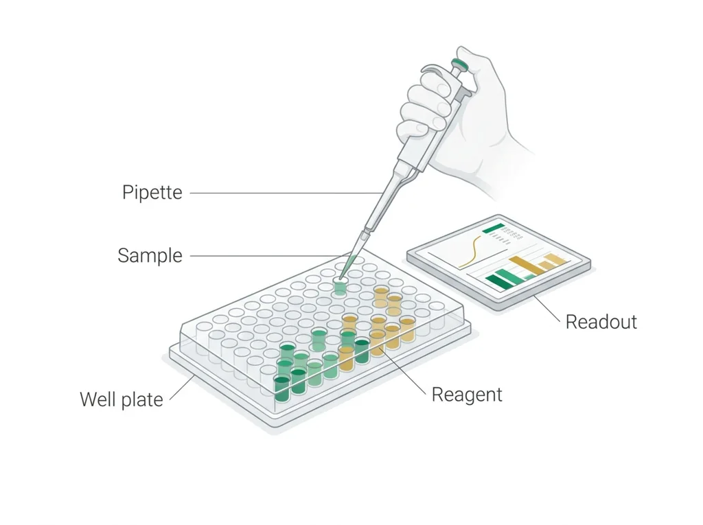 Labeled illustration: assay