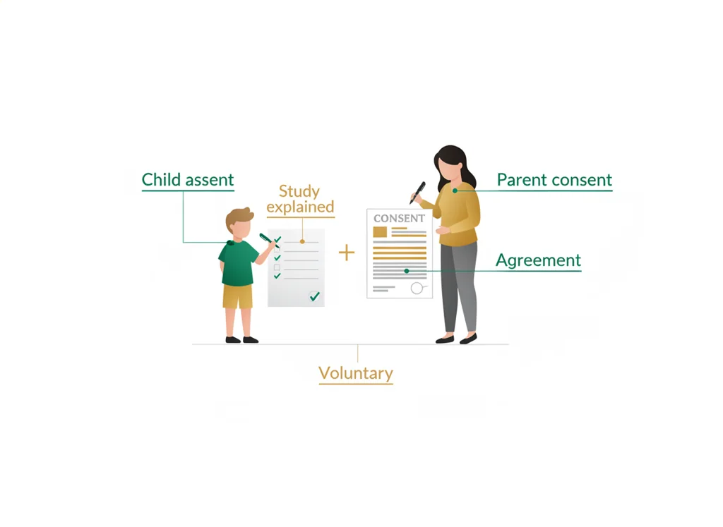 Labeled illustration: assent