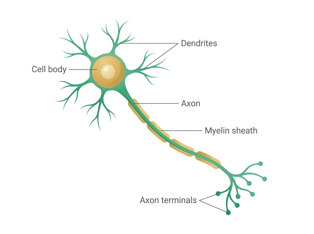 Labeled illustration: axon