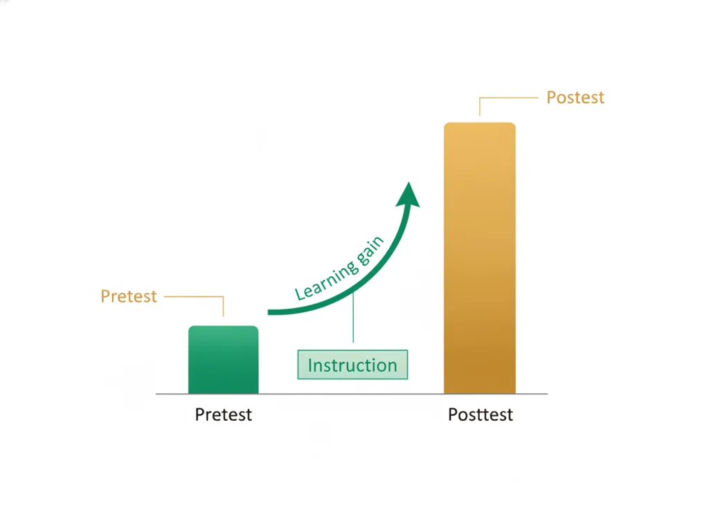 Labeled illustration: baseline pretest