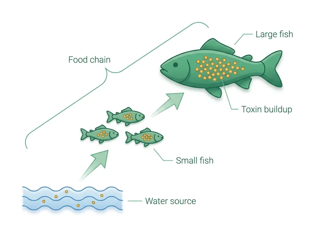 Labeled illustration: bioaccumulation