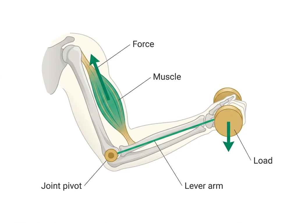 Labeled illustration: biomechanics
