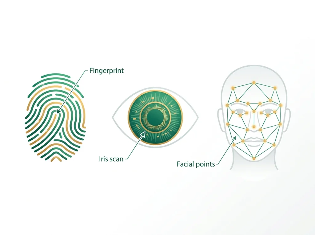 Labeled illustration: biometric