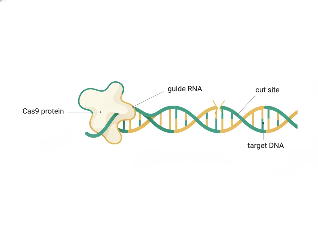 Labeled illustration: cas9