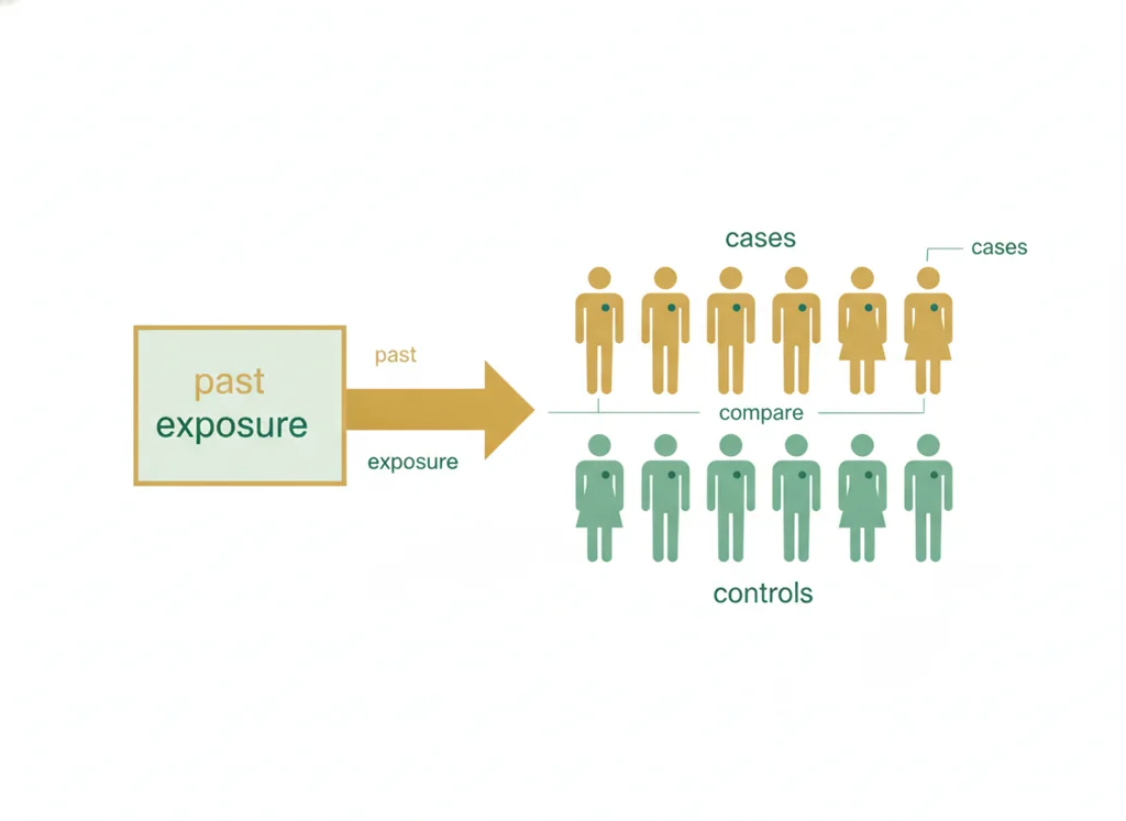 Labeled illustration: case-control study