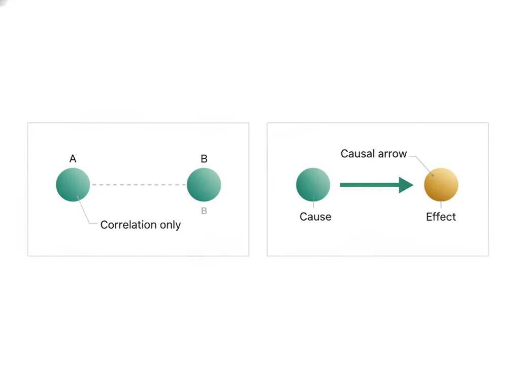 Labeled illustration: causation