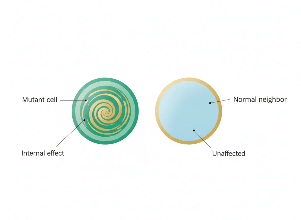 Labeled illustration: cell-autonomous
