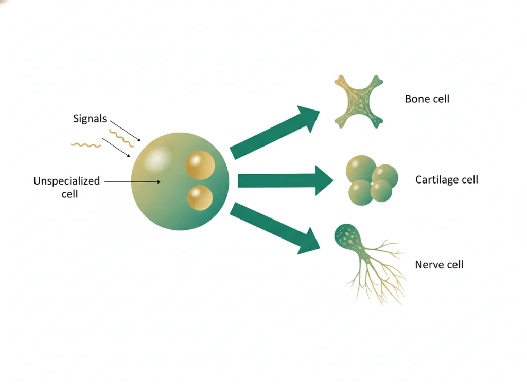 Labeled illustration: cell-fate