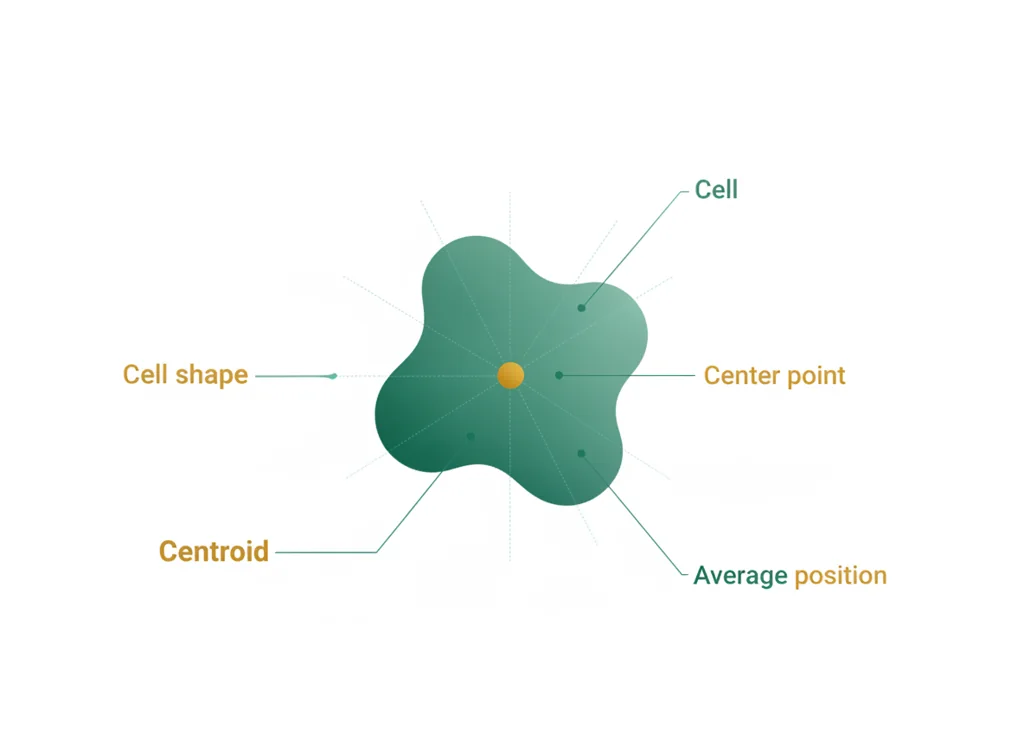 Labeled illustration: centroid