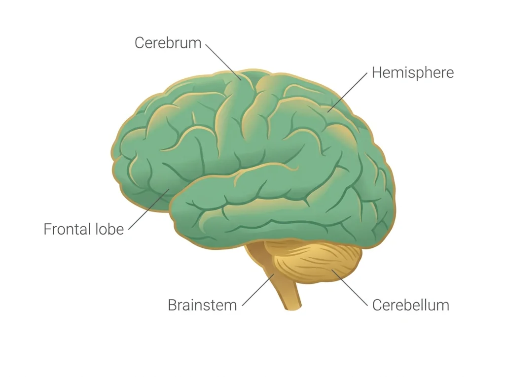 Labeled illustration: cerebrum