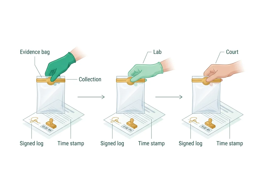 Labeled illustration: chain of custody