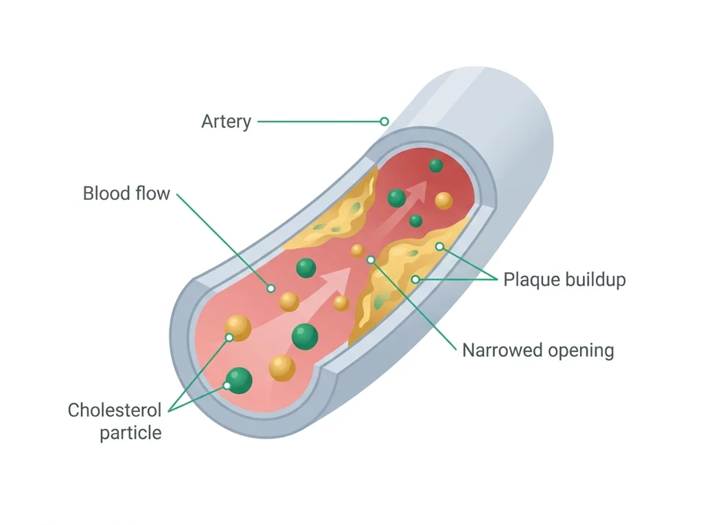 Labeled illustration: cholesterol