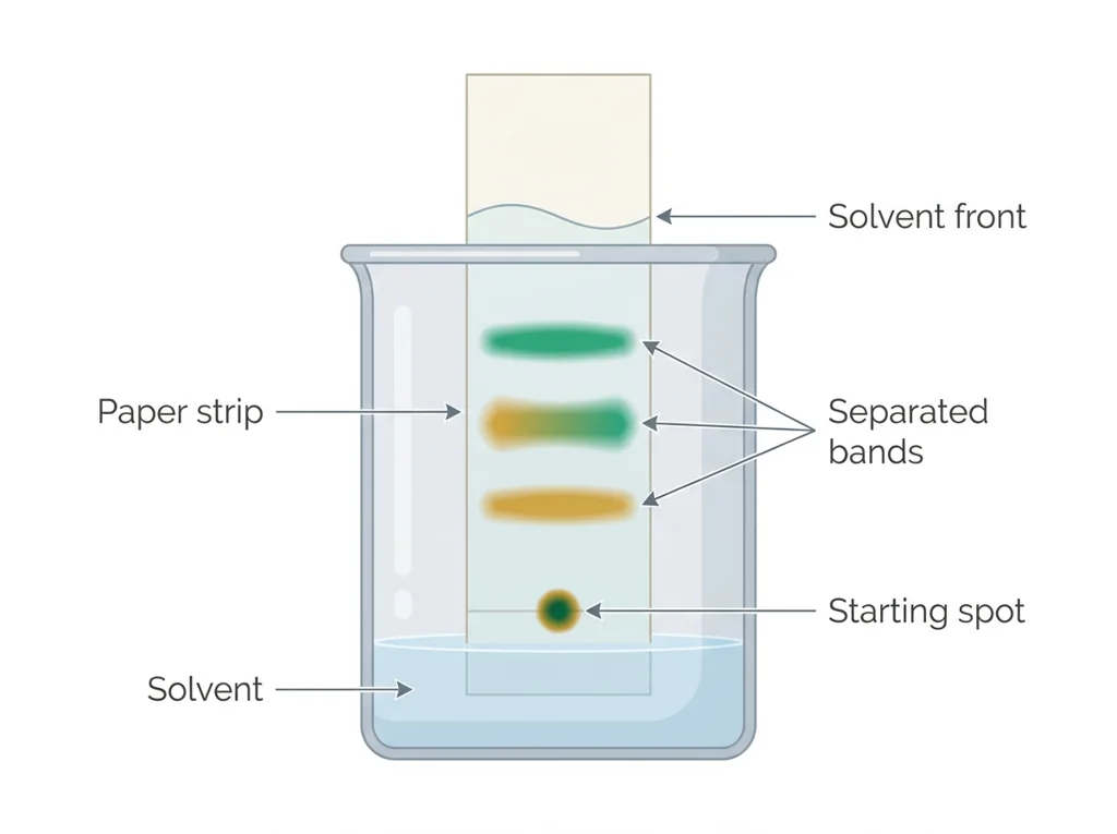 Labeled illustration: chromatography