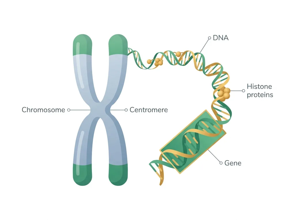 Labeled illustration: chromosome