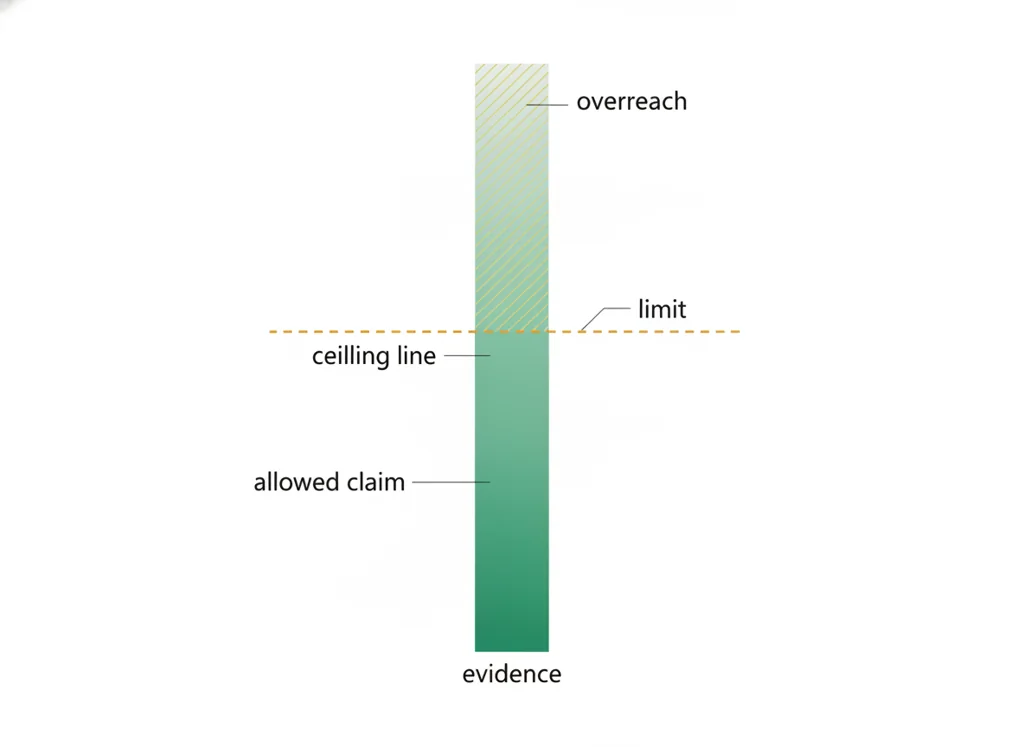 Labeled illustration: claim ceiling