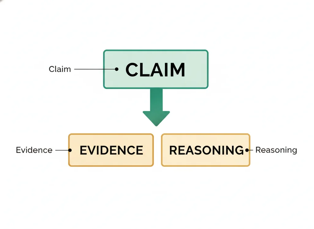 Labeled illustration: claim