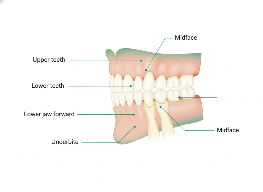Labeled illustration: Class III malocclusion