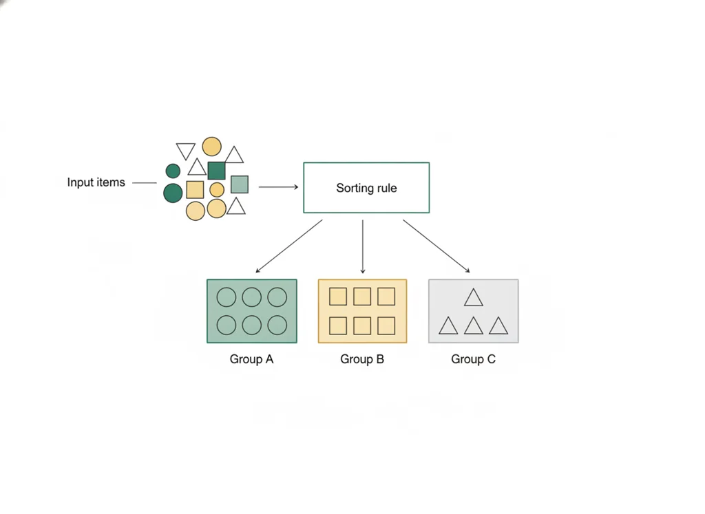 Labeled illustration: classification