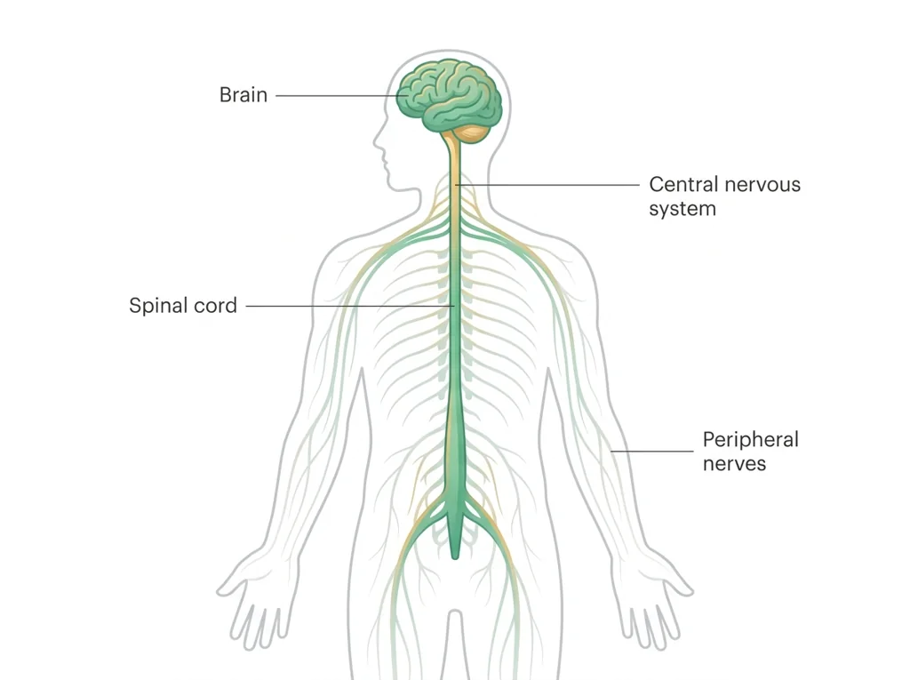 Labeled illustration: CNS