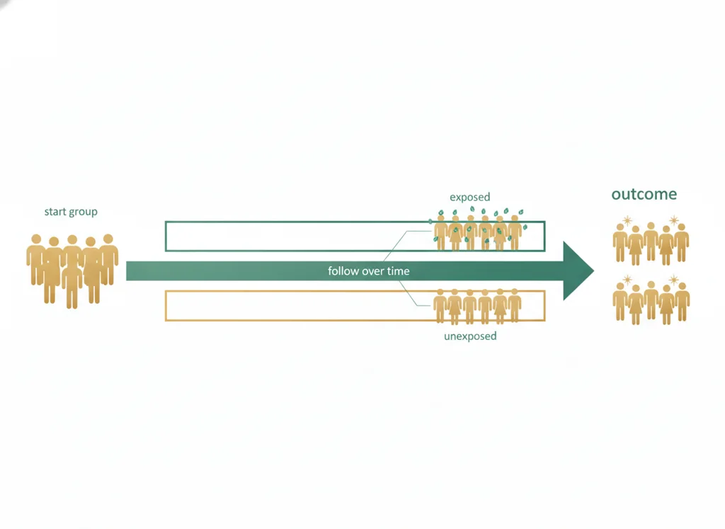 Labeled illustration: cohort study
