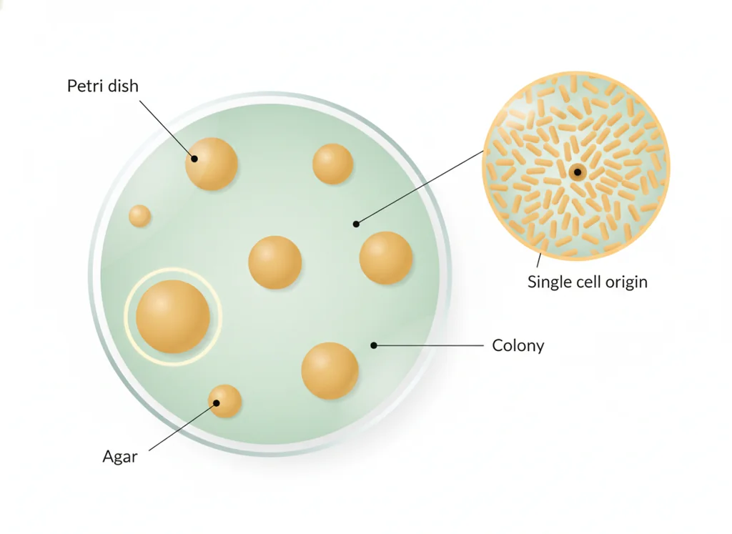 Labeled illustration: colony