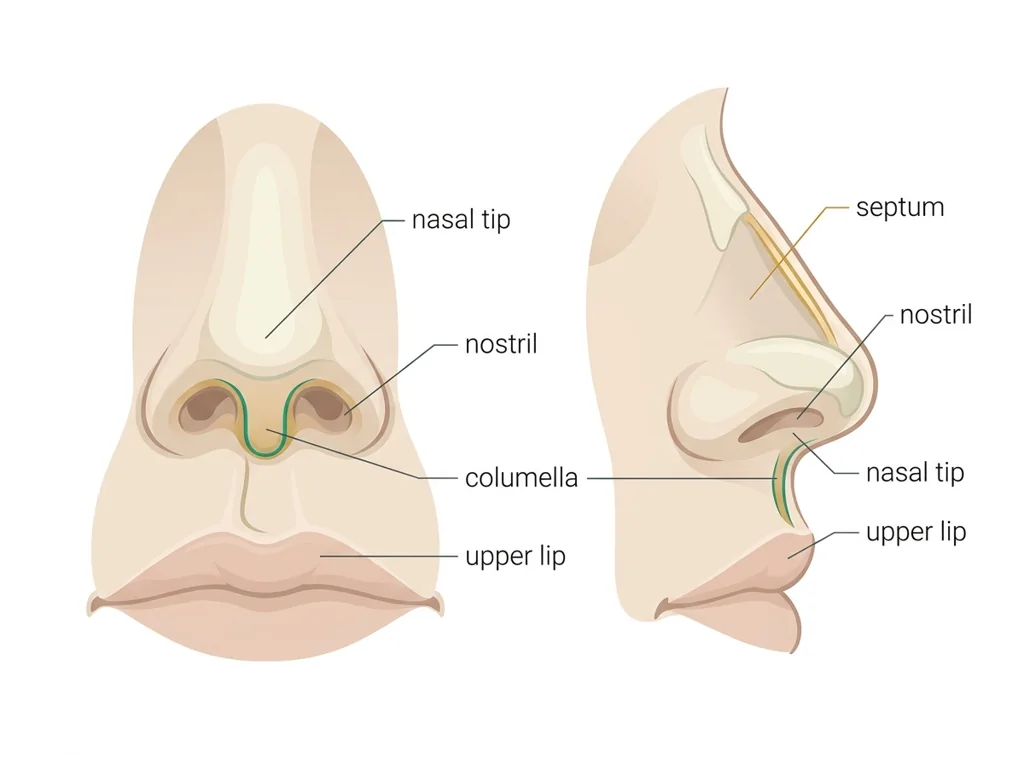 Labeled illustration: columella