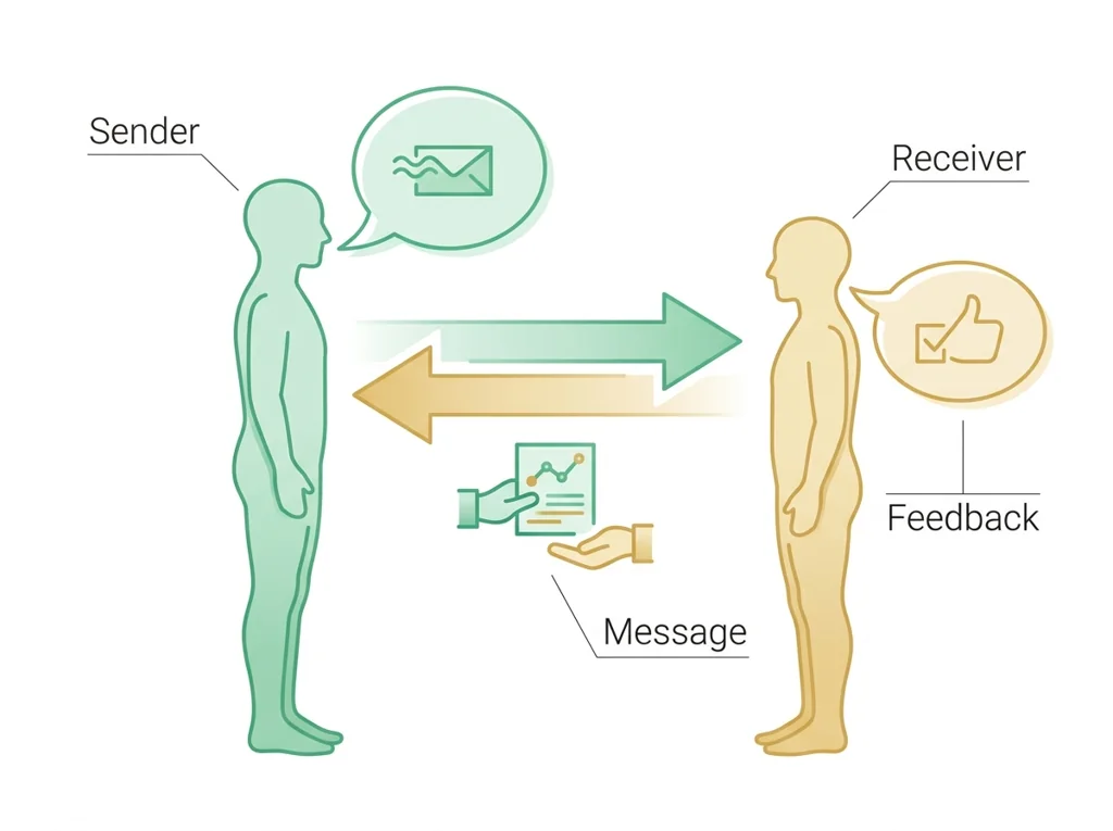 Labeled illustration: communication