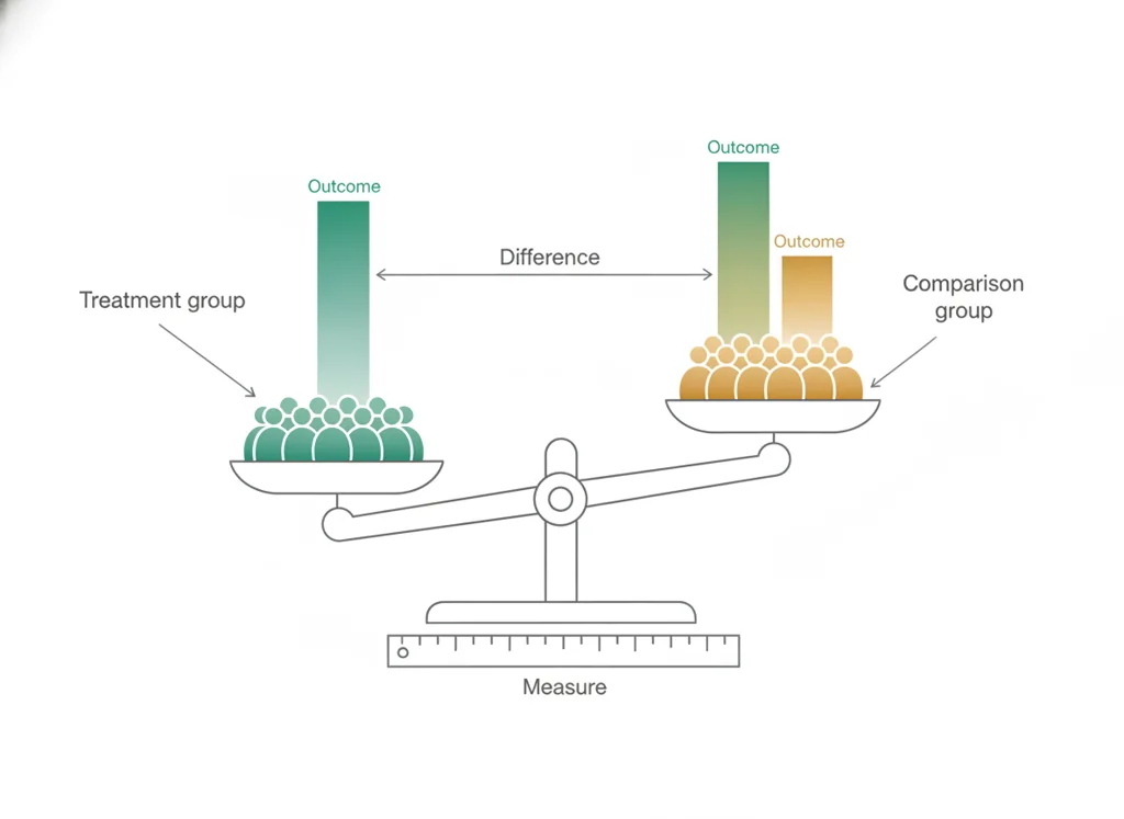 Labeled illustration: comparison