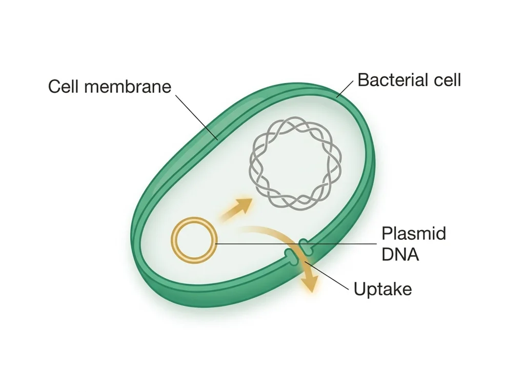 Labeled illustration: competent cell