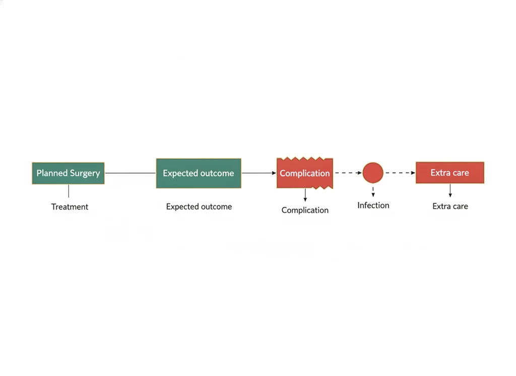 Labeled illustration: complication