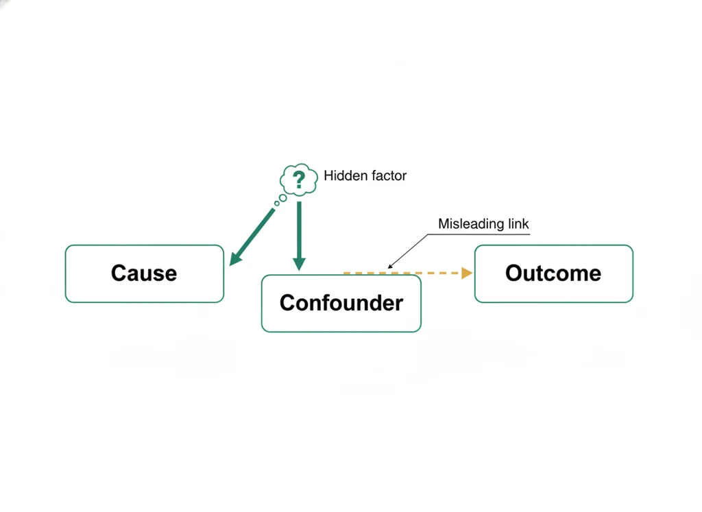 Labeled illustration: confounding