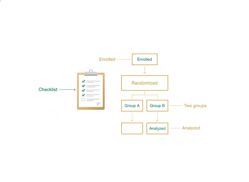 Labeled illustration: CONSORT