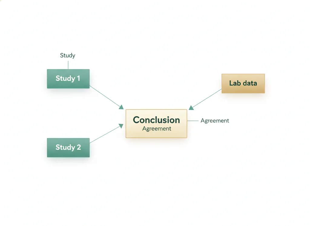 Labeled illustration: convergent evidence